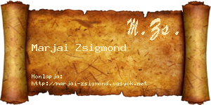 Marjai Zsigmond névjegykártya